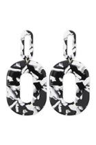 Forever21 Oval Marble Cutout Drop Earrings