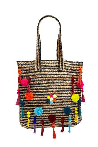 Forever21 R By Raga Tassel & Pom Pom Tote