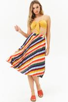 Forever21 Striped Accordion-pleated Skirt