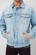 Forever21 Bleach-spotted Denim Jacket