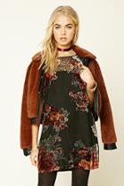 Forever21 Women's  Velvet Appliqued Mini Dress