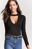 Forever21 V-cutout Sweater Knit Top