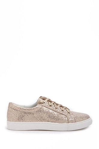 Forever21 Metallic Grid Low-top Sneakers