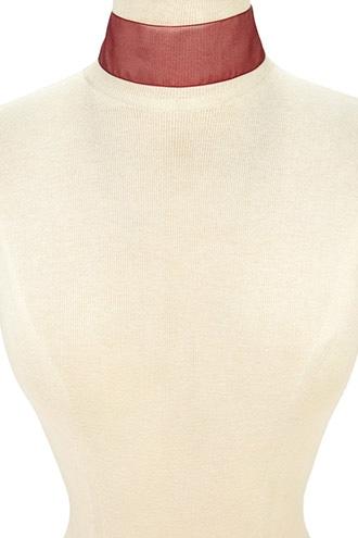 Forever21 Burgundy Sheer Woven Choker