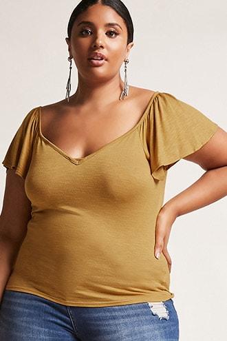 Forever21 Plus Size Flutter Sleeve Top