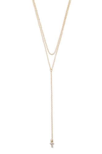 Forever21 Cross Charm Layered Necklace