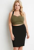 Forever21 Plus Crepe T-back Crop Top