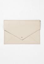 Forever21 Faux Leather Envelope Clutch (cream)