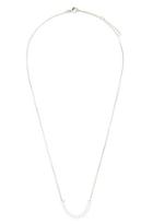 Forever21 Beaded Birthstone Necklace (white/silver)