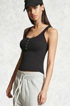 Forever21 Lace-trim Henley Tank Top