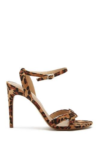 Forever21 Leopard Print Ankle-wrap Heels