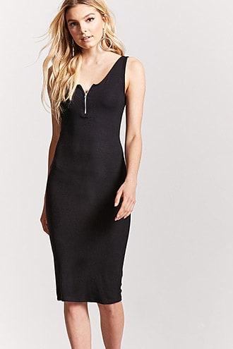 Forever21 Zip-front Bodycon Dress