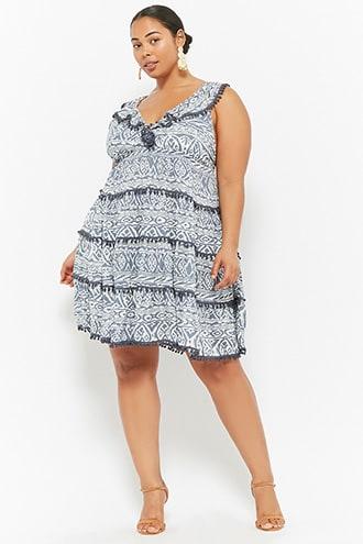 Forever21 Plus Size Boho Me Tribal-inspired High-low Dress