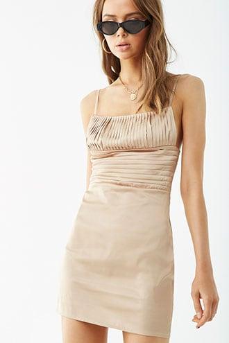 Forever21 Satin Pleated Cami Mini Dress