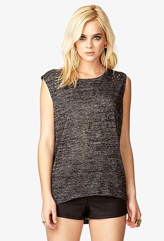Forever21 High-low Marled Top