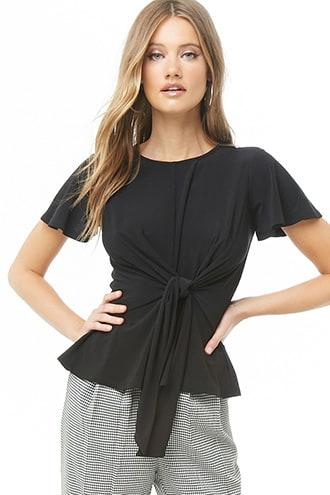 Forever21 Tie-front Peplum Top