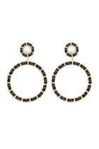 Forever21 Faux Leather Hoop Drop Earrings