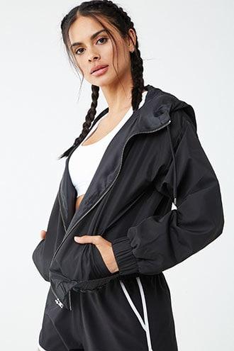 Forever21 Active Hooded Zip-front Windbreaker
