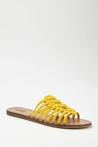 Forever21 Faux Suede Caged Slide Sandals