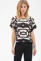 Forever21 Contemporary Abstract Shadow Print Blouse