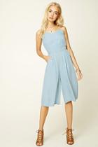 Forever21 Women's  Chambray Culottes Jumpsuit