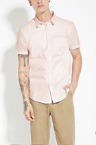 21 Men Men's  Pink & White Striped Cotton Shirt