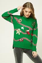 Forever21 Women's  Patched Holiday Sweater