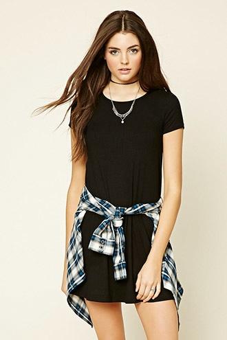 Forever21 Women's Black Lace-up Tent Dress