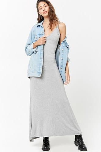 Forever21 Marled V-neck Cami Maxi Dress