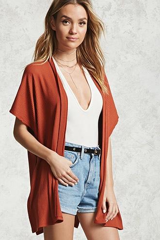 Forever21 Ribbed Open Front Cardigan