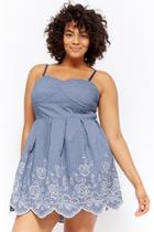 Forever21 Plus Size Embroidered Gingham Mini Dress