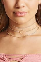 Forever21 Textured Hoop Choker Set