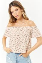 Forever21 Ditsy Floral Print Off-the-shoulder Top