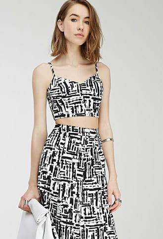 Forever21 Abstract Print Bustier Top