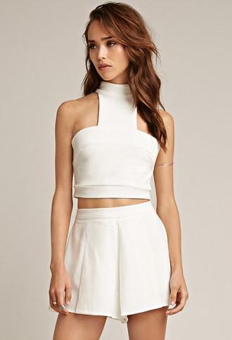 Forever21 Tiger Mist Gattica Crop Top