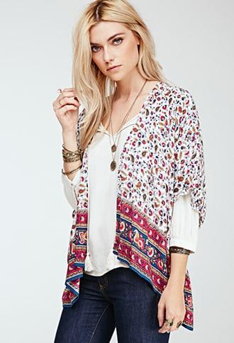 Forever21 Floral Print Dolman Kimono