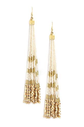Forever21 Beaded Tassel Duster Earrings