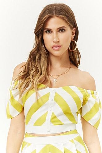 Forever21 Chevron Print Crop Top