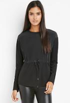 Love21 Silk-paneled Drawstring Top