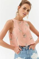 Forever21 Floral Cherry Blossom Crop Top