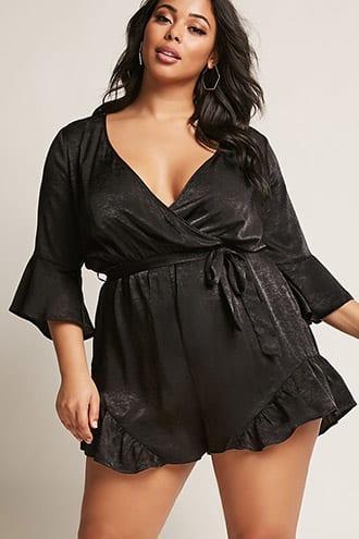 Forever21 Plus Size Flounce Satin Romper
