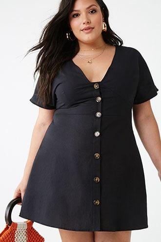 Forever21 Plus Size Gauze Button-front Dress