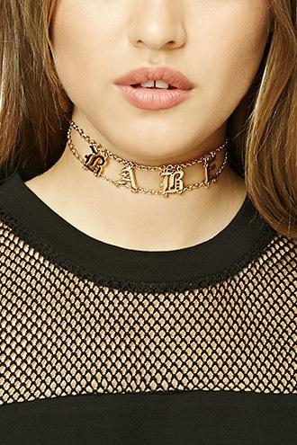 Forever21 Gold Babe Chain Choker