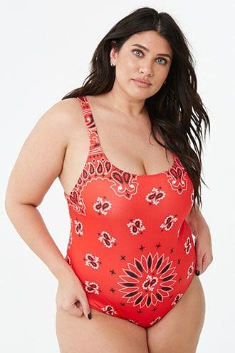 Forever21 Plus Size Bandana Print One-piece Swimsuit