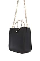 Forever21 2-in-1 Metal Handle Faux Leather Tote