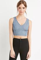 Forever21 Cutout Chambray Crop Top