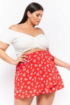 Forever21 Plus Size Ditsy Floral Wrap Skirt