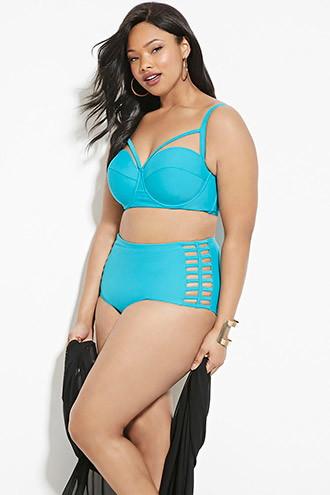 Forever21 Plus Women's  Plus Size Caged Bikini Bottoms