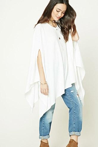Forever21 Women's Draped Sweater Poncho
