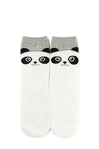 Forever21 Panda Face Crew Socks